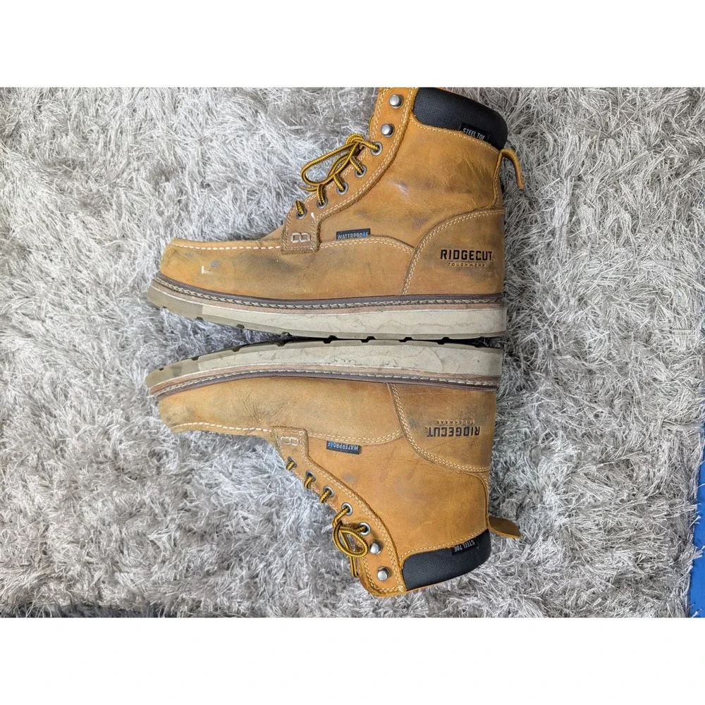 Ridgecut Toughwear Men's YMF-2203 Waterproof‎ Steel Toe Work Boots 10.5W Tan